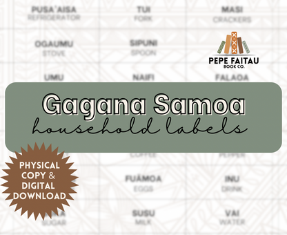 BOTH Digital and Physical Copies - Gagana Samoa Household Labels